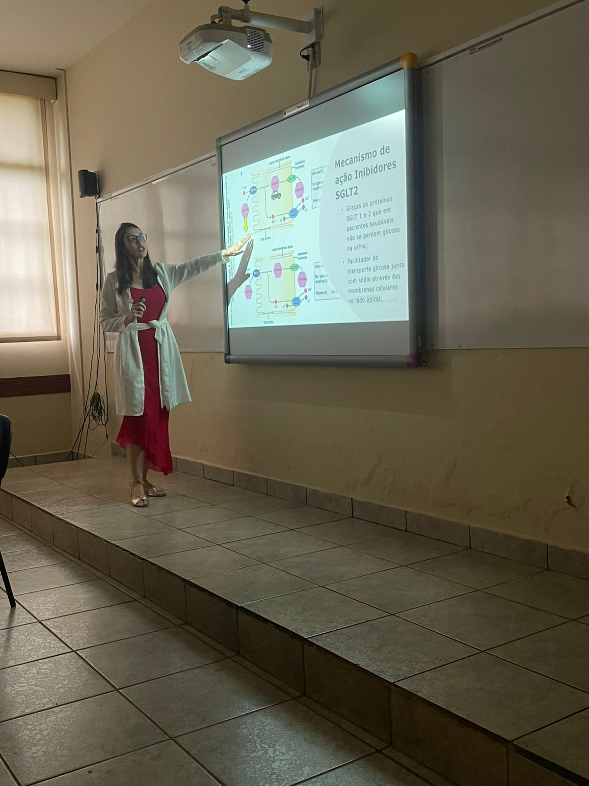Dra. Paula ministrando uma aula